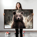 Brown Bear Wall Art Canvas Print – Framed Majestic Woodland