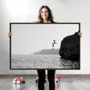 Jumping Wall Art Canvas Print – Framed Coastal Ocean Scene