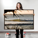 Sunset Surf Wall Art Canvas Print – Framed Golden Hour Waves