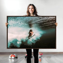 Vibrant Aquatic Motion Wall Art Canvas Print – Framed