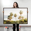 California Coast Palm Trees Wall Art Canvas Print – Framed