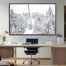 Snowy Ski Lift Wall Art – Framed Winter Mountain Canvas by MyGreatCanvas | Canvas Wall Art Prints | Photo Prints & Wall Decor
