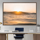 Calm Water Wall Art – Framed Sunset Waves Canvas Artwork, by MyGreatCanvas | Canvas Wall Art Prints | Photo Prints & Wall Decor