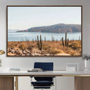 Desert Lake Wall Art – Framed Cactus Mountain Canvas by MyGreatCanvas | Canvas Wall Art Prints | Photo Prints & Wall Decor