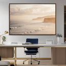 Misty Coastal Wall Art Canvas Print – Framed Golden Sunset by MyGreatCanvas | Canvas Wall Art Prints | Photo Prints & Wall Decor