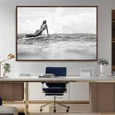 Black White Surfing Wall Art Canvas Print – Framed Ocean by MyGreatCanvas | Canvas Wall Art Prints | Photo Prints & Wall Decor