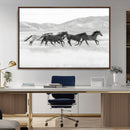 Wild Horses Running Wall Art Canvas Print, Framed Black by MyGreatCanvas | Canvas Wall Art Prints | Photo Prints & Wall Decor