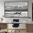 Wild Horses Wall Art Canvas Print – Framed Black and White by MyGreatCanvas | Canvas Wall Art Prints | Photo Prints & Wall Decor