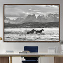 Wild Horses Wall Art Canvas Print – Framed Black White by MyGreatCanvas | Canvas Wall Art Prints | Photo Prints & Wall Decor