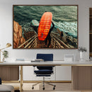 Surfer Stairway Wall Art Canvas Print – Framed Ocean Surf by MyGreatCanvas | Canvas Wall Art Prints | Photo Prints & Wall Decor