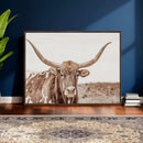 Longhorn Cow Wall Art Canvas Print – Framed Texas Ranch