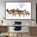 Winter Elk Scene Wall Art Canvas Print – Framed Wildlife by MyGreatCanvas | Canvas Wall Art Prints | Photo Prints & Wall Decor