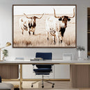 Rustic Cow Scene Wall Art Canvas Print – Framed Farmhouse by MyGreatCanvas | Canvas Wall Art Prints | Photo Prints & Wall Decor