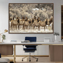 Elk Herd Scene Wall Art Canvas Print – Framed Rustic by MyGreatCanvas | Canvas Wall Art Prints | Photo Prints & Wall Decor