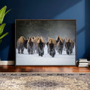 Bison Herd Wall Art Canvas Print, Framed Rustic Wildlife by MyGreatCanvas | Canvas Wall Art Prints | Photo Prints & Wall Decor