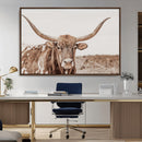 Longhorn Bull Photo Wall Art Canvas Print, Framed Rustic Cow by MyGreatCanvas | Canvas Wall Art Prints | Photo Prints & Wall Decor