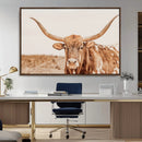 Longhorn Bull Wall Art Canvas Print – Framed Western Cow