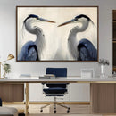 Blue Heron Pair Wall Art Canvas Print, Framed Coastal Bird by MyGreatCanvas | Canvas Wall Art Prints | Photo Prints & Wall Decor