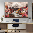 Mountain Wall Art Canvas Print – Framed Autumn Forest