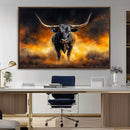 Longhorn Canvas Wall Art Canvas Print – Framed Bold Bull