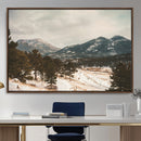 Mountain Landscape Wall Art Canvas Print – Framed Snowy