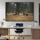 Deer Wall Art Canvas Print – Framed Rustic Wildlife Stags