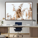Pampas Grass Wall Art Canvas Print – Framed Neutral Tones