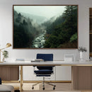 Misty Forest Wall Art Canvas Print – Framed Foggy River Art by MyGreatCanvas | Canvas Wall Art Prints | Photo Prints & Wall Decor