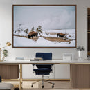 Bison Wildlife Wall Art Canvas Print – Framed Snowy Prairie by MyGreatCanvas | Canvas Wall Art Prints | Photo Prints & Wall Decor