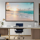 Beach Sunset Wall Art Canvas Print – Framed Ocean Waves