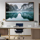 Mountain Lake Wall Art Canvas Print – Framed Toblacher See