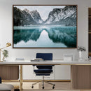 Mountain Lake Wall Art Canvas Print – Framed Winter by MyGreatCanvas | Canvas Wall Art Prints | Photo Prints & Wall Decor
