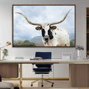 Texas Longhorn Wall Art Canvas Print – Framed Western Rustic