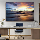 Beach Sunset Wall Art Canvas Print – Framed Ocean Waves Art by MyGreatCanvas | Canvas Wall Art Prints | Photo Prints & Wall Decor