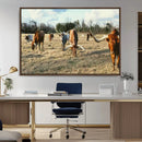 Texas Longhorns Wall Art Canvas Print – Framed Rustic Farm by MyGreatCanvas | Canvas Wall Art Prints | Photo Prints & Wall Decor
