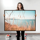 Coastal Grass Landscape Wall Art Canvas Print – Golden