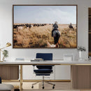 Western Wall Art Canvas Print – Framed Cowboy Cattle Drive by MyGreatCanvas | Canvas Wall Art Prints | Photo Prints & Wall Decor