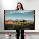 Rustic Farmhouse Wall Art Canvas Print – Teton Range Mormon