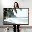Tropical Beach Wall Art Canvas Print – Framed Serene Ocean