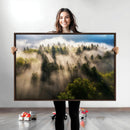 Tranquil Forest Scene Wall Art Canvas Print – Framed Moody