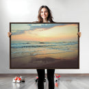 Sunset Seascape Wall Art Canvas Print – Framed Pastel Ocean
