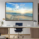 Minimalist Seaside Wall Art Canvas Print – Morning Glow