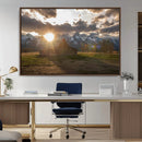 Snowy Peaks Wall Art Canvas Print – Rustic Mountain