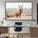 Rustic Nature Wall Art Canvas Print – Stag Woodland Framed