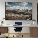 Mountain Landscape Wall Art Canvas Print – Framed Snowy