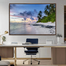 Tropical Beach Wall Art Canvas Print – Framed Sunset Glow