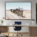 Desert Mailboxes Canvas Print – Framed Minimal Western