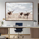 Majestic Longhorn Cows Wall Art Canvas Print – Rustic by MyGreatCanvas | Canvas Wall Art Prints | Photo Prints & Wall Decor