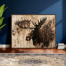 Moose Canvas Wall Art — Rustic Wildlife Painting Print | by MyGreatCanvas | Canvas Wall Art Prints | Photo Prints & Wall Decor