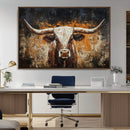 Abstract Longhorn Bull Wall Art Canvas Print – Vintage by MyGreatCanvas | Canvas Wall Art Prints | Photo Prints & Wall Decor